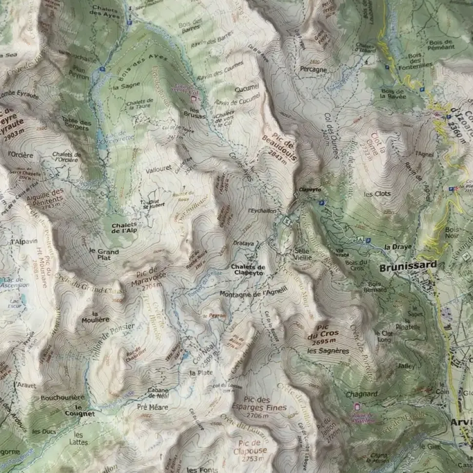 Carte En Relief Brianconnais - Equipement Outdoor | Deniveles Editions