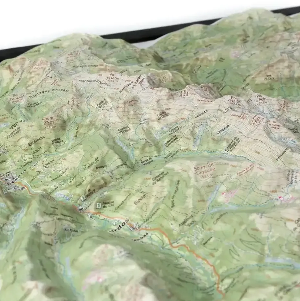 Carte En Relief Pic D Ossau - Equipement Outdoor | Deniveles Editions