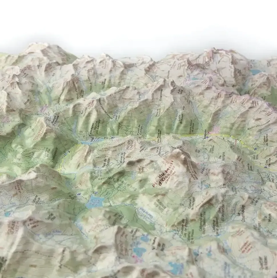 Carte En Relief Pic D Ossau - Equipement Outdoor | Deniveles Editions