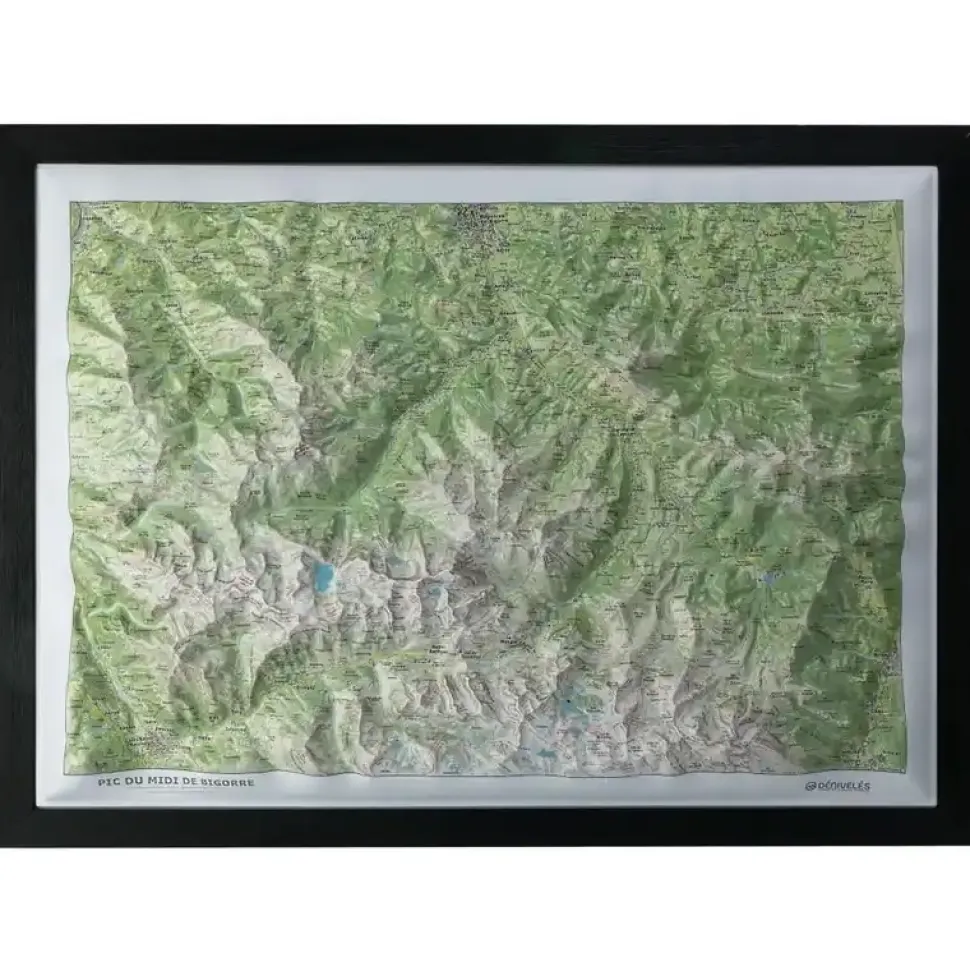 Carte En Relief Pic Du Midi Bigorre | Deniveles Editions