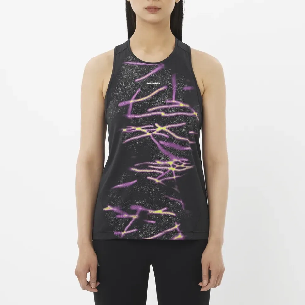 Débardeur Femme Shkout Core Tank Gfx Deep Black - Debardeur | Salomon