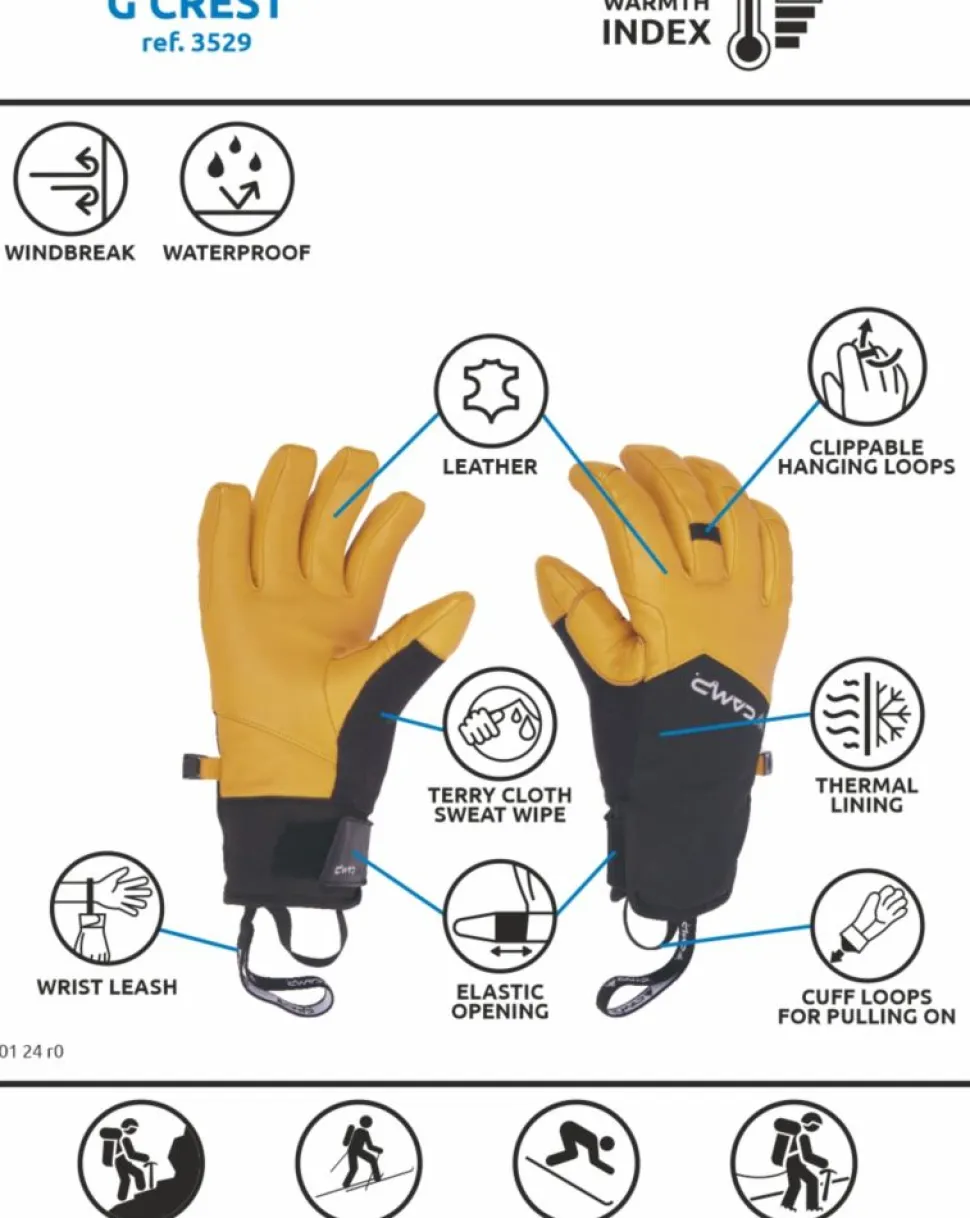 Gants G Crest Black Yellow - Gants | Camp