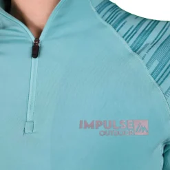Ladies Fleece 1/2 Zip Top Trail+ Turquoise | Impulse Outdoor