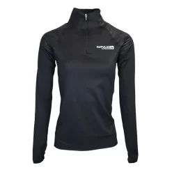 Ladies Fleece 1/2 Zip Top Trail+ Black | Impulse Outdoor