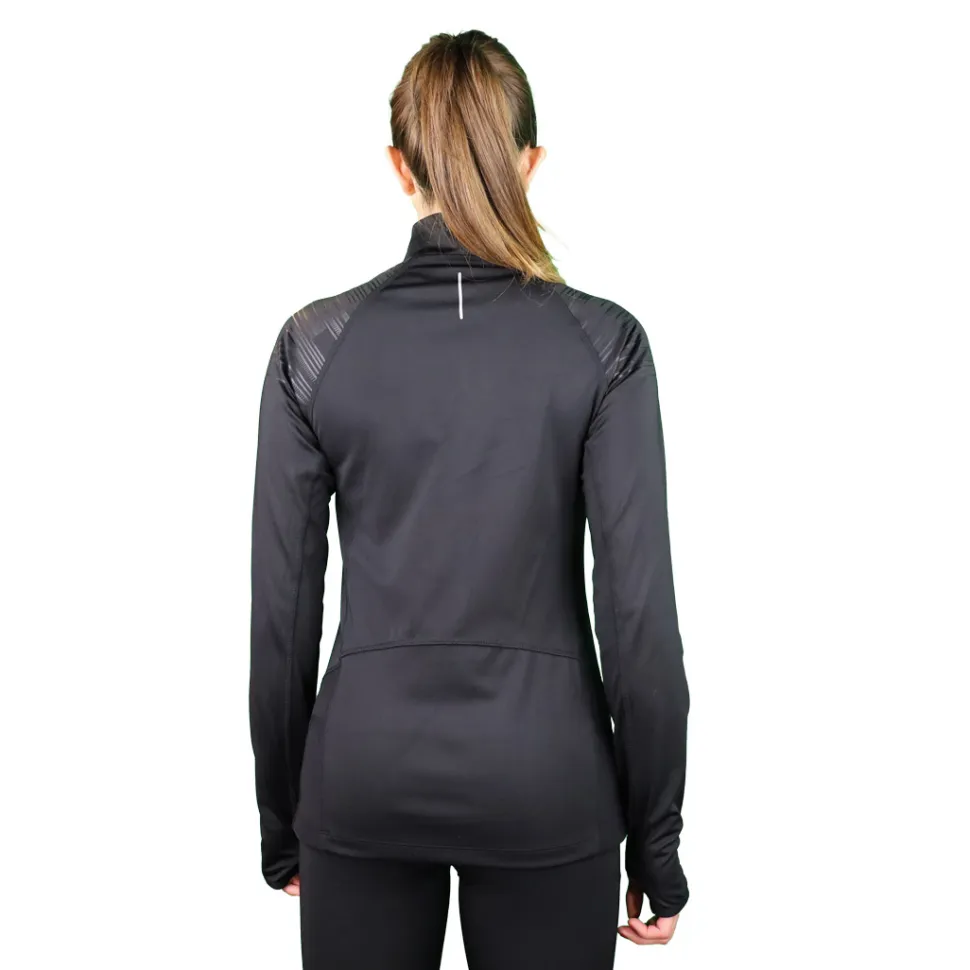 Ladies Fleece 1/2 Zip Top Trail+ Black | Impulse Outdoor
