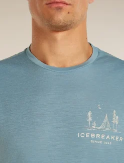 M Mer 150 Tech Lite Ss T-shirt Peaceful Pass Flint Blue - Tee Shirt Mc