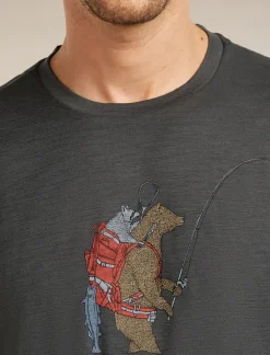 M Mer 150 Tech Lite Ss T-shirt Bear Catch Obsidian - Tee Shirt Mc