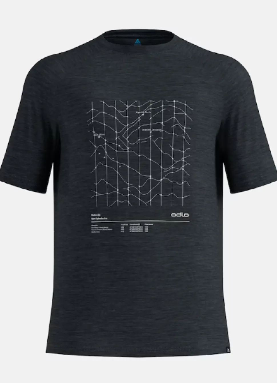 Merino Tencel Hyper Map Black Melange - Tee Shirt Mc | Odlo