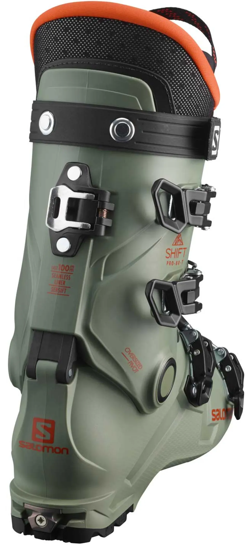 Shift Pro 80 At Junior Oil Green / Black / Orange | Salomon