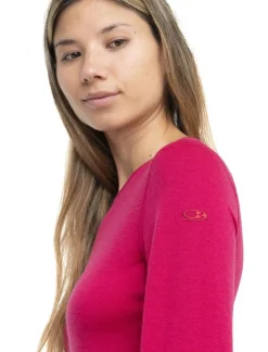 T-shirt Femme 200 Oasis Ls Crewe Electron Pink | Icebreaker