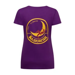 T-Shirt Femme Climbing On The Moon Viola Giallo - Tee Shirt Mc
