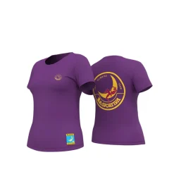 T-Shirt Femme Climbing On The Moon Viola Giallo - Tee Shirt Mc