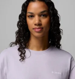 T-Shirt Femme Rolling Bend Graphic Oversized Lavender Pearl - Tee Shirt Mc | Columbia