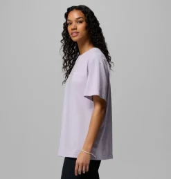 T-Shirt Femme Rolling Bend Graphic Oversized Lavender Pearl - Tee Shirt Mc | Columbia