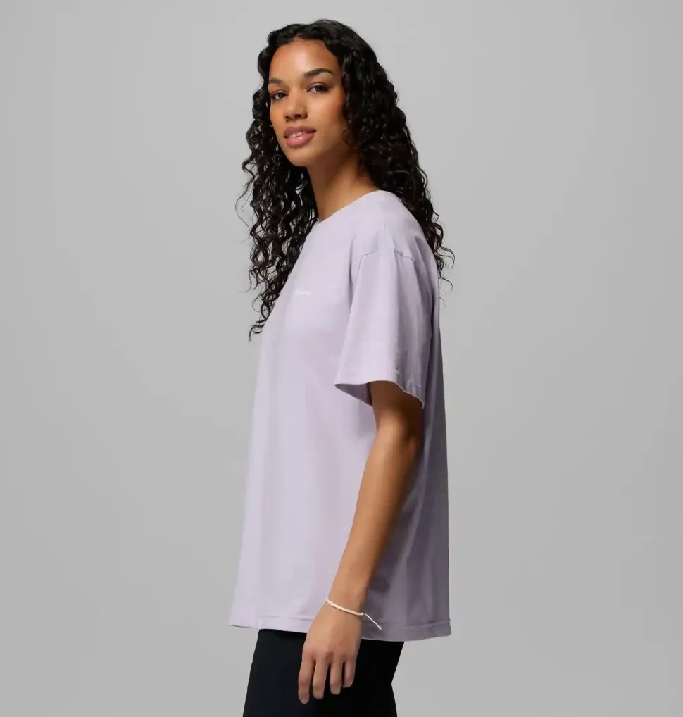 T-Shirt Femme Rolling Bend Graphic Oversized Lavender Pearl - Tee Shirt Mc | Columbia