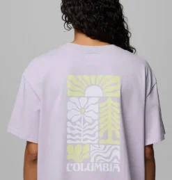 T-Shirt Femme Rolling Bend Graphic Oversized Lavender Pearl - Tee Shirt Mc | Columbia