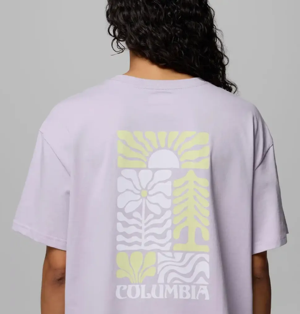 T-Shirt Femme Rolling Bend Graphic Oversized Lavender Pearl - Tee Shirt Mc | Columbia
