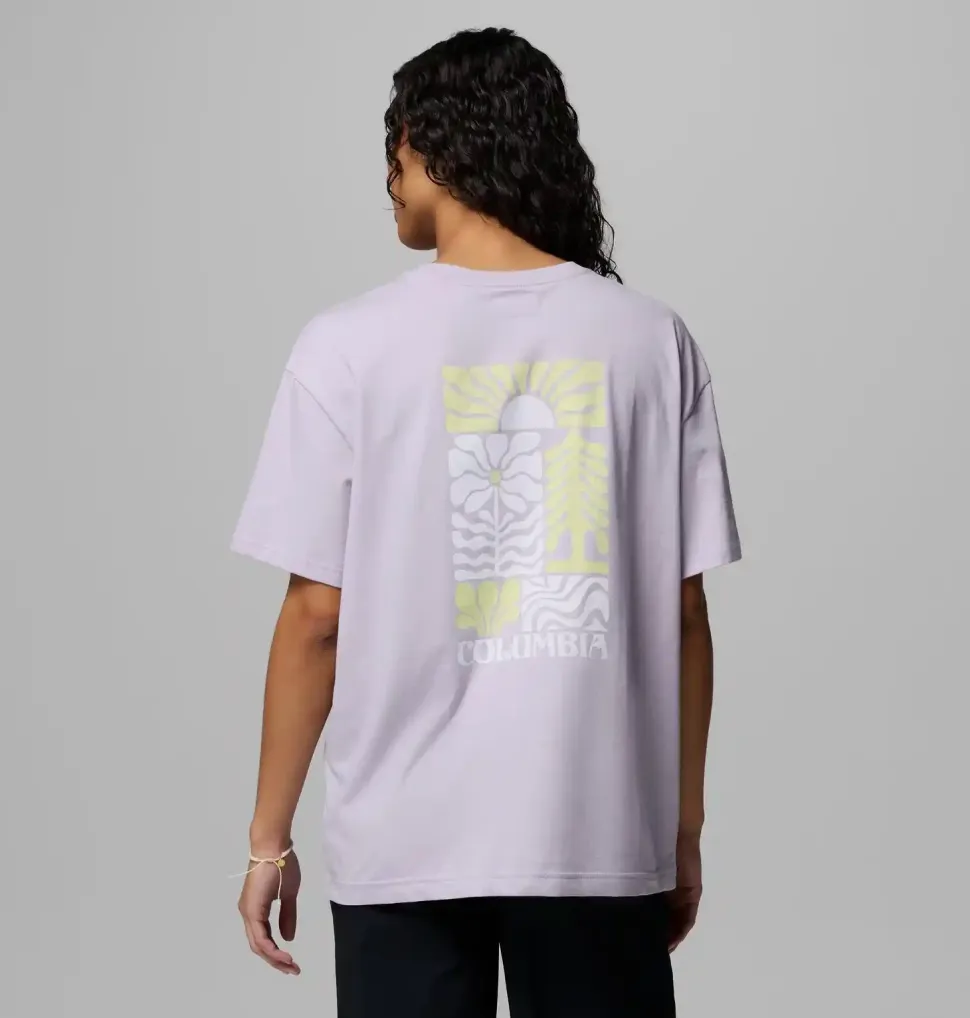 T-Shirt Femme Rolling Bend Graphic Oversized Lavender Pearl - Tee Shirt Mc | Columbia