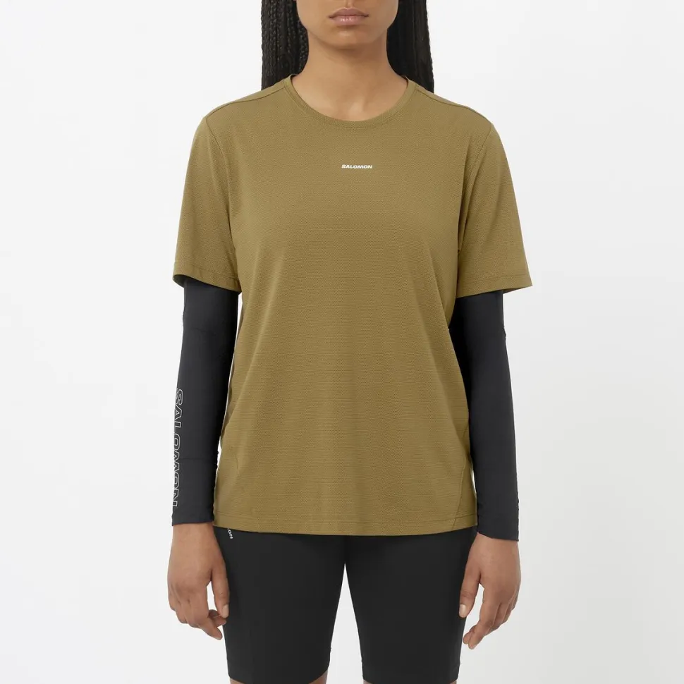 T-shirt Femme Shkout Core Brilliant Olive - Tee Shirt Mc | Salomon