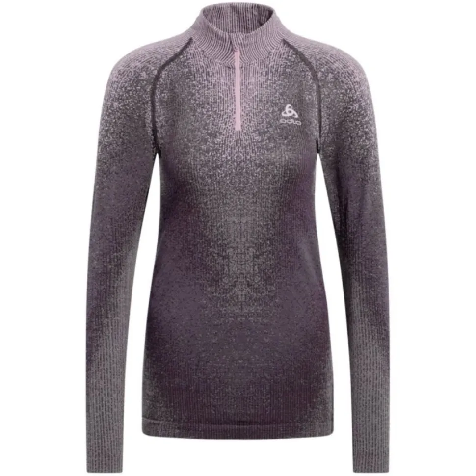 T-shirt Femme Turtle Neck Performance Warm Blackcomb Gray | Odlo