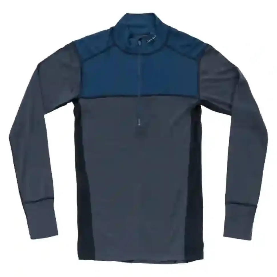 T-Shirt Lauparen Merino 190 Zip Neck Flood Night Ink