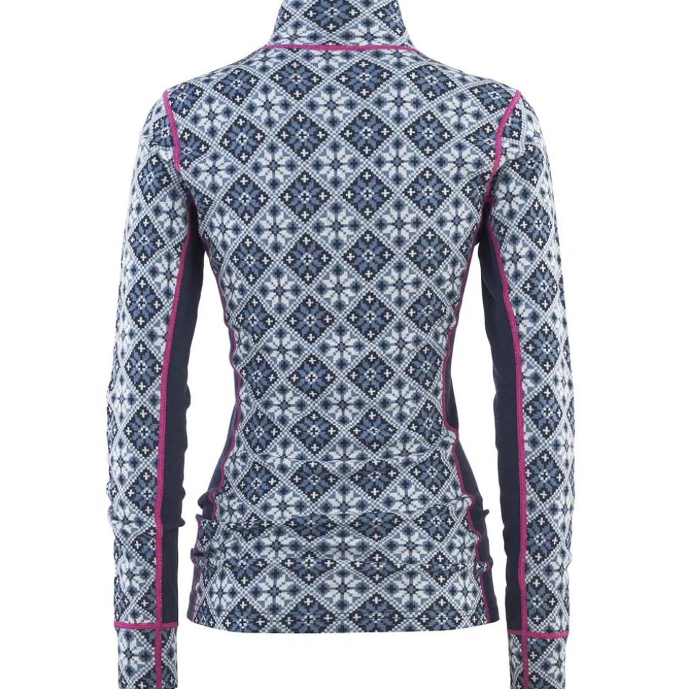 T-shirt Ml Femme Rose 1/2 Zip Royal