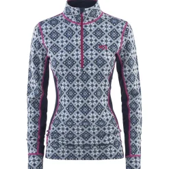 T-shirt Ml Femme Rose 1/2 Zip Royal