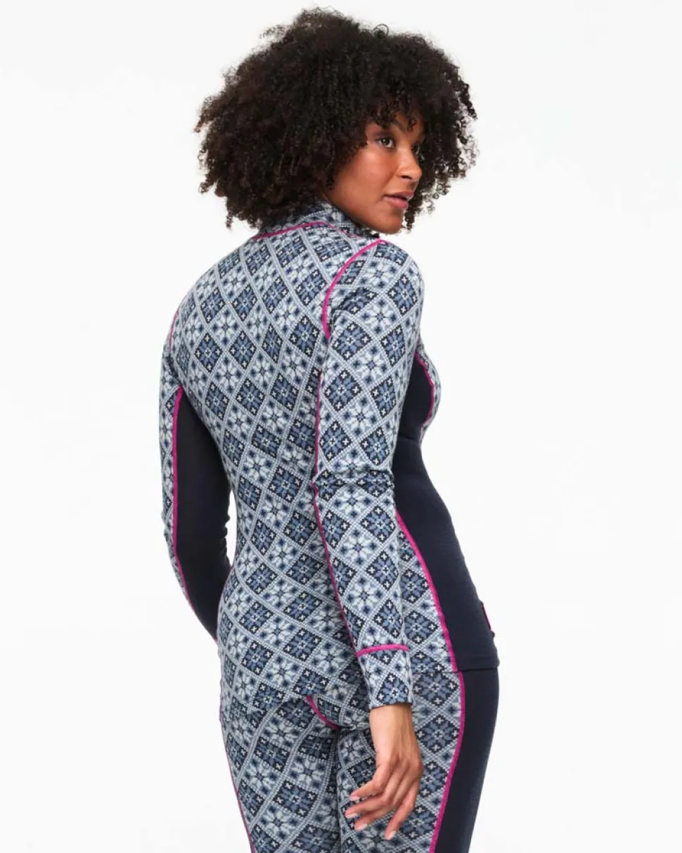 T-shirt Ml Femme Rose 1/2 Zip Royal
