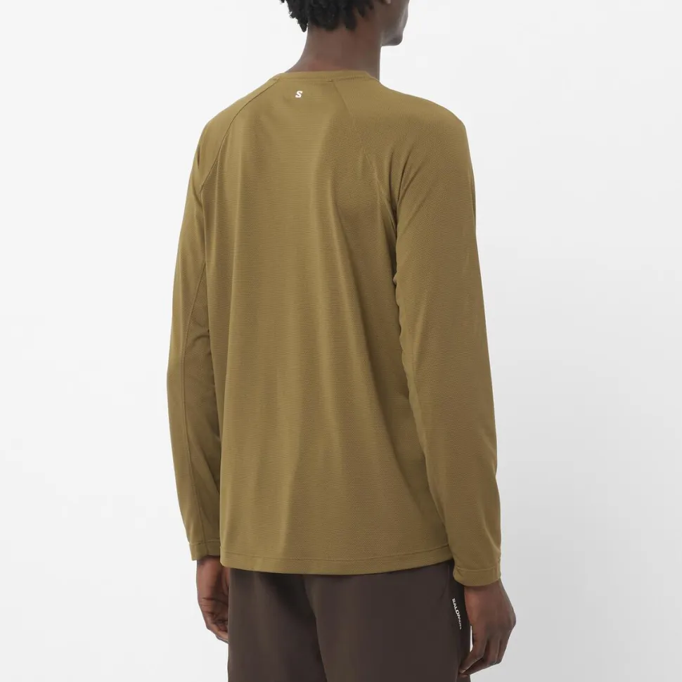 T-shirt Shkout Core Brilliant Olive - Tee Shirt Ml | Salomon