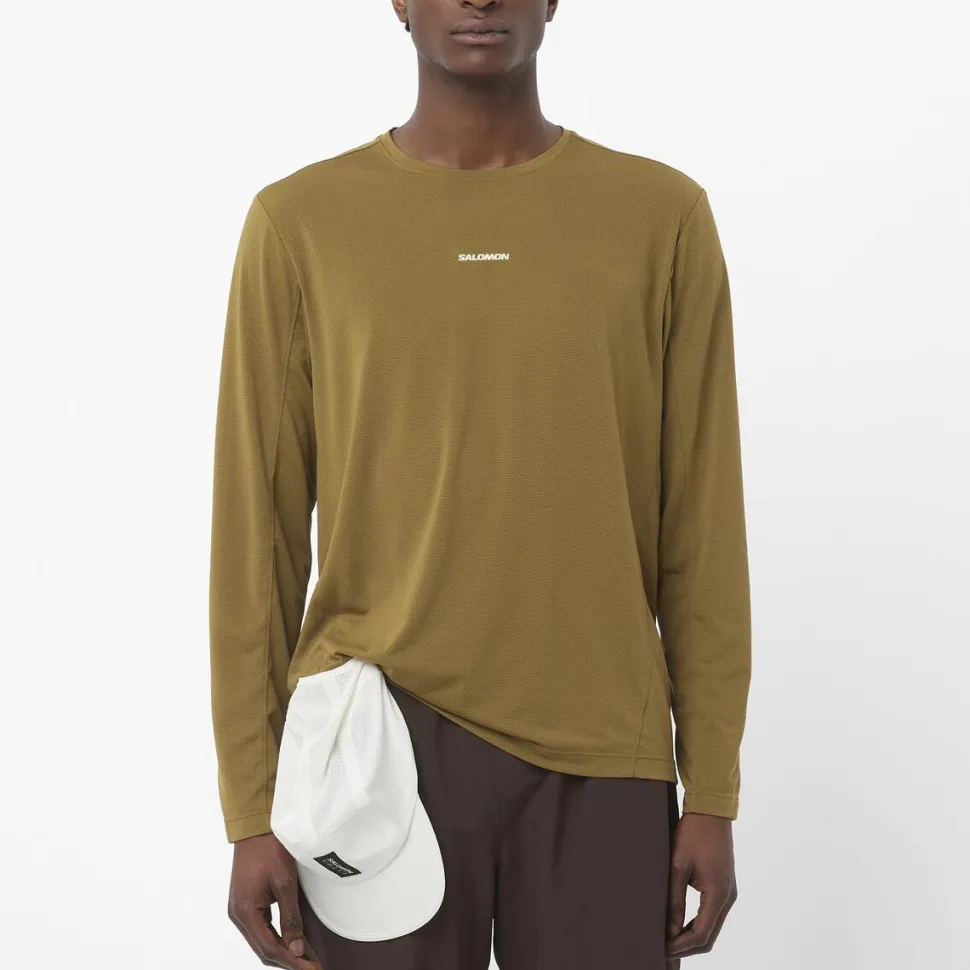 T-shirt Shkout Core Brilliant Olive - Tee Shirt Ml | Salomon