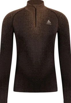 T-shirt Turtle Neck Performance Warm Blackcomb Fudge | Odlo