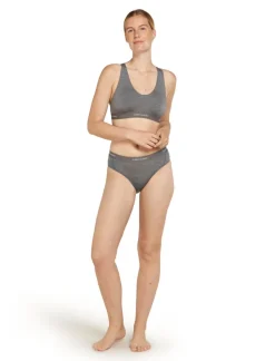 W Mer 125 Cool-lite Sprite Racerback Bra Gristone Heather | Icebreaker