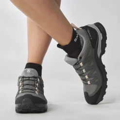 X Ward Leather Gtx Femme Vintage Gull / Black / Ebony | Salomon