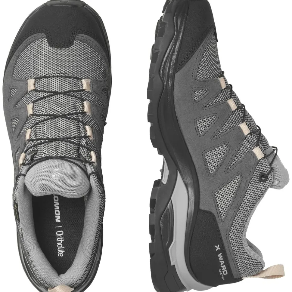 X Ward Leather Gtx Femme Vintage Gull / Black / Ebony | Salomon