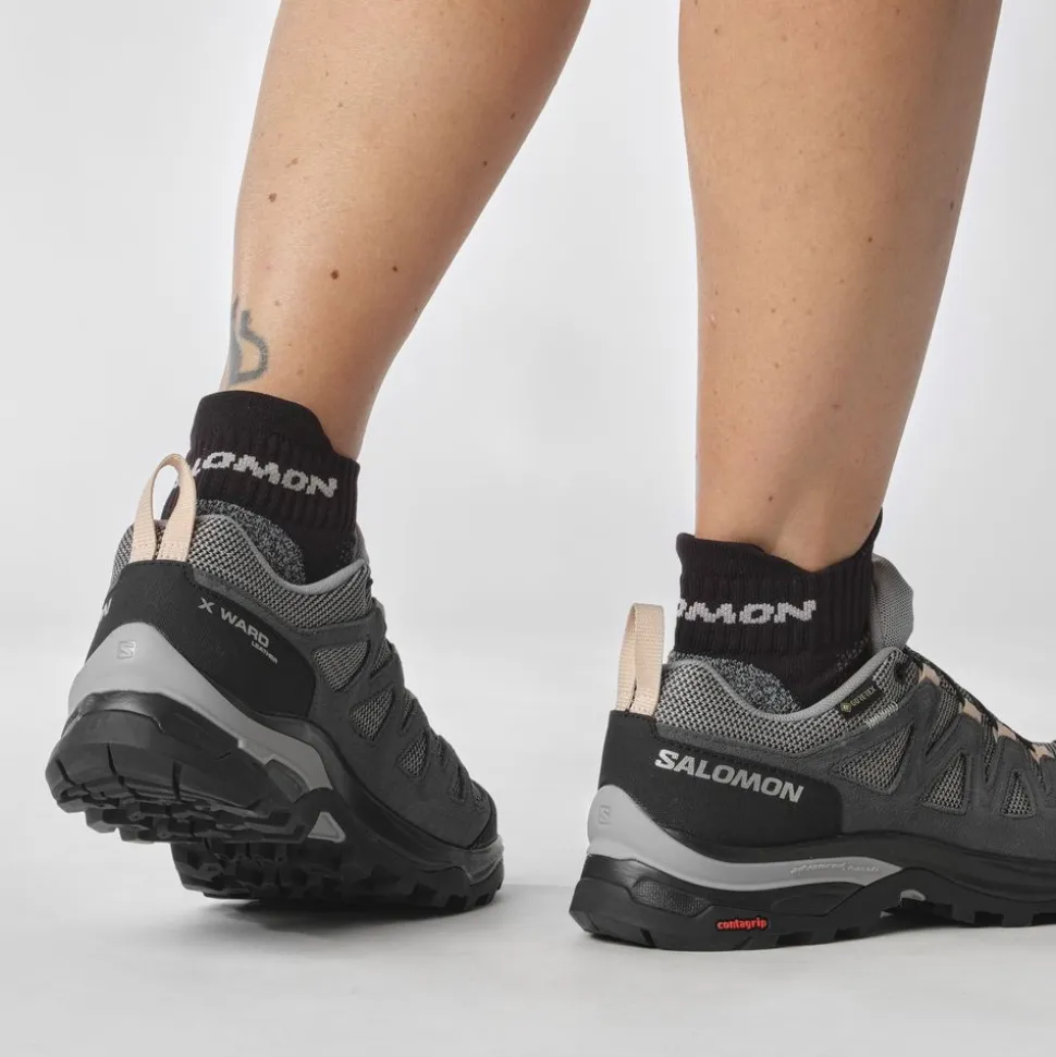 X Ward Leather Gtx Femme Vintage Gull / Black / Ebony | Salomon
